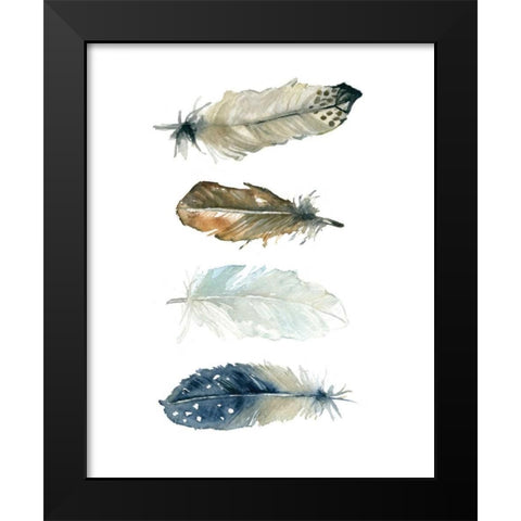 Feather Collection Black Modern Wood Framed Art Print by Robinson, Carol