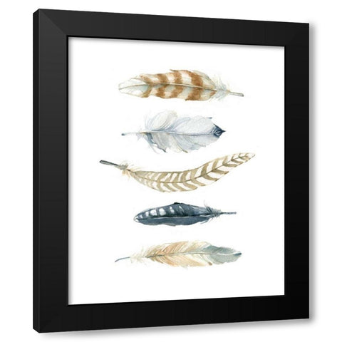 Feather Collection Black Modern Wood Framed Art Print by Robinson, Carol