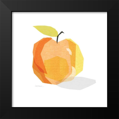 Red Linen Apple Black Modern Wood Framed Art Print by Robinson, Carol