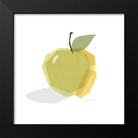 Green Linen Apple Black Modern Wood Framed Art Print by Robinson, Carol