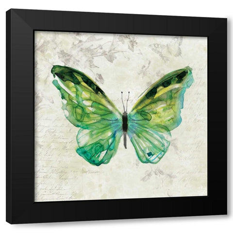 Butterfly Sketch Black Modern Wood Framed Art Print with Double Matting by Robinson, Carol