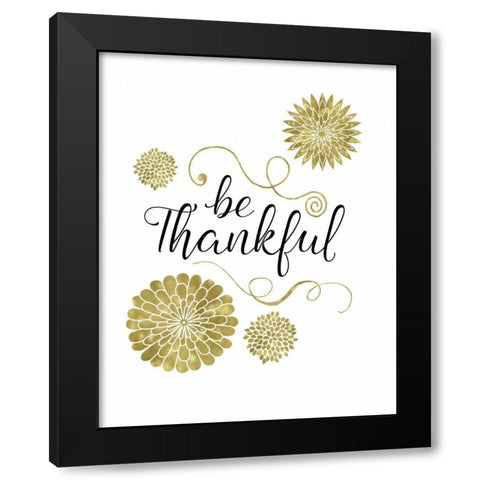 Be Thankful Black Modern Wood Framed Art Print with Double Matting by Murray, Amanda