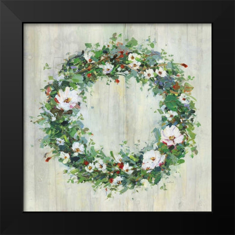 Woodgrain Wreath Black Modern Wood Framed Art Print by Swatland, Sally