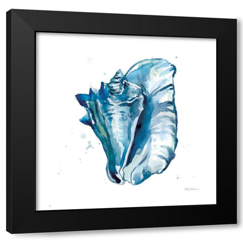 Blue Shell Relax Black Modern Wood Framed Art Print with Double Matting by Robinson, Carol
