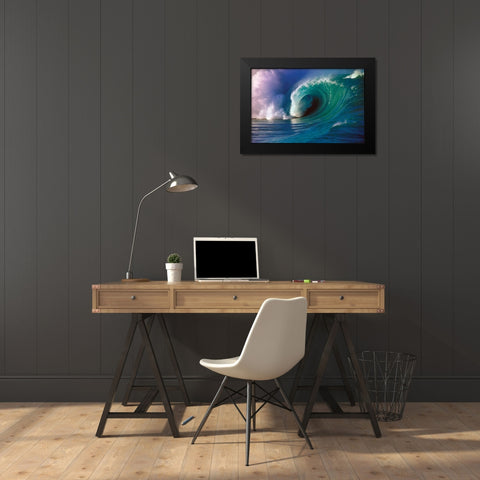 Waimea Bay Black Modern Wood Framed Art Print by Delimont, Danita