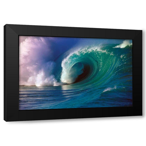 Waimea Bay Black Modern Wood Framed Art Print with Double Matting by Delimont, Danita
