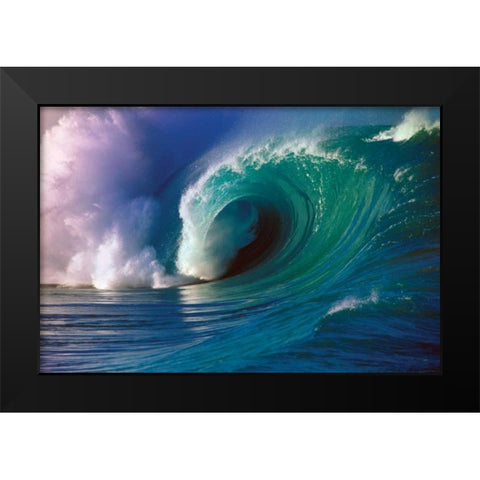 Waimea Bay Black Modern Wood Framed Art Print by Delimont, Danita