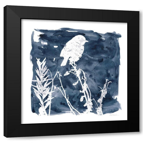 Indigo Bird I Black Modern Wood Framed Art Print by Robinson, Carol
