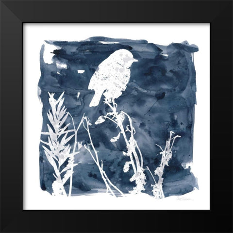 Indigo Bird I Black Modern Wood Framed Art Print by Robinson, Carol