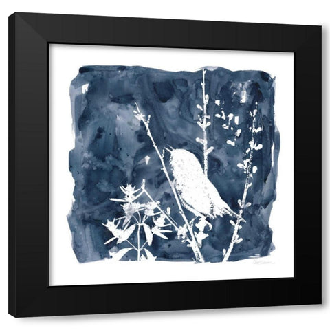 Indigo Bird II Black Modern Wood Framed Art Print by Robinson, Carol