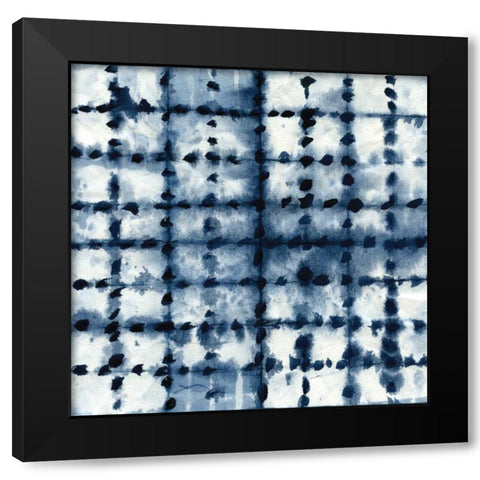 Shibori Patchwork Black Modern Wood Framed Art Print by Robinson, Carol
