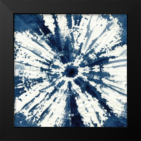 Shibori Circle Black Modern Wood Framed Art Print by Robinson, Carol