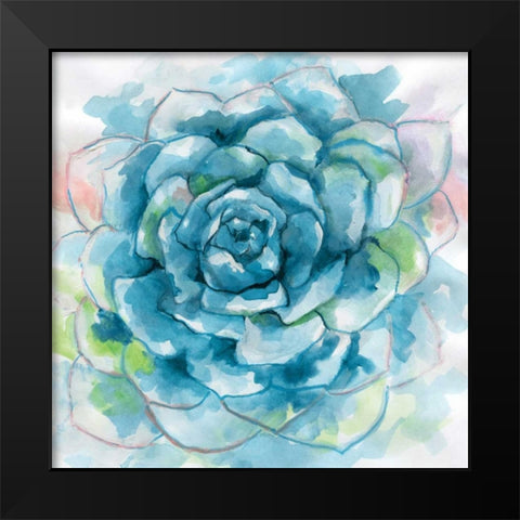 Succulent Bloom Black Modern Wood Framed Art Print by Nan