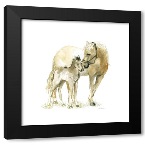 Horse and Colt Black Modern Wood Framed Art Print with Double Matting by Robinson, Carol