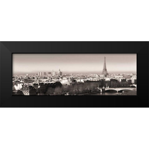 Paris View Triptych Black Modern Wood Framed Art Print by Delimont, Danita