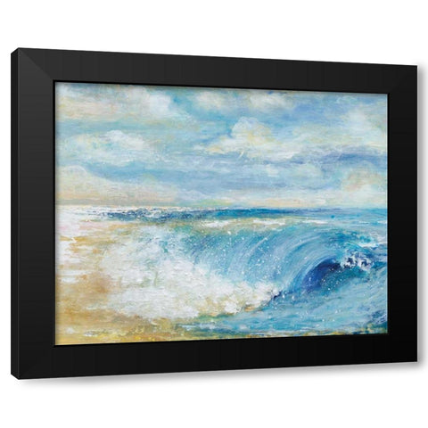 The Perfect Wave Black Modern Wood Framed Art Print by Tava Studios