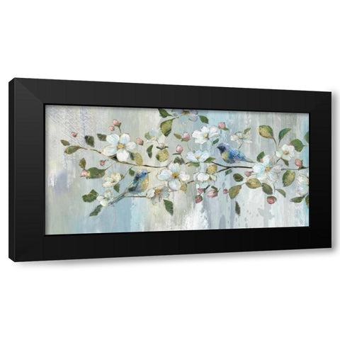 Painterly Spring Black Modern Wood Framed Art Print with Double Matting by Nan