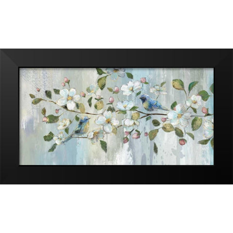 Painterly Spring Black Modern Wood Framed Art Print by Nan