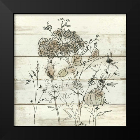 Dried Flower Study Black Modern Wood Framed Art Print by Robinson, Carol