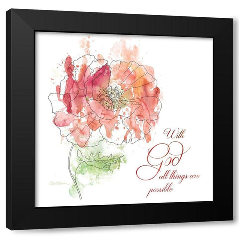 Scripture Bloom II Black Modern Wood Framed Art Print with Double Matting by Robinson, Carol