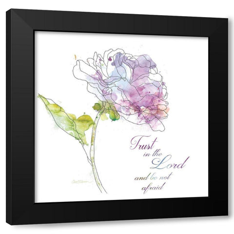 Scripture Bloom III Black Modern Wood Framed Art Print by Robinson, Carol