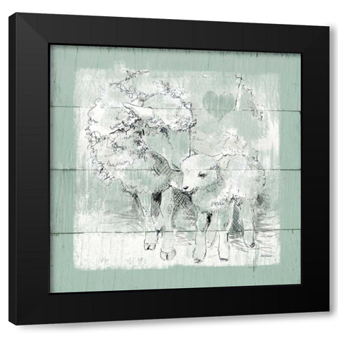 Gentle Lamb I Black Modern Wood Framed Art Print with Double Matting by Robinson, Carol