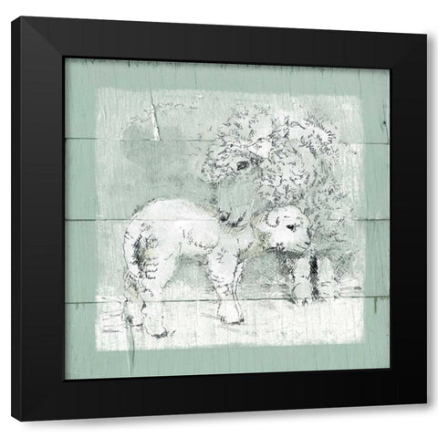 Gentle Lamb II Black Modern Wood Framed Art Print with Double Matting by Robinson, Carol