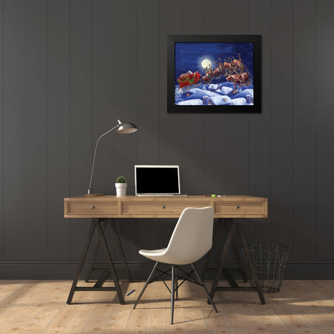 Rooftop Ride Black Modern Wood Framed Art Print by Corti, Marcello