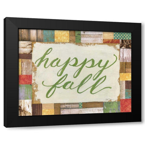 Happy Fall Black Modern Wood Framed Art Print by Tava Studios