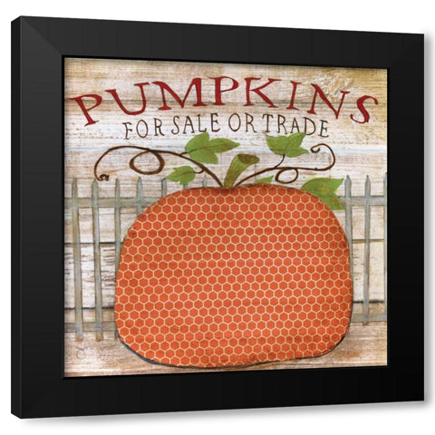Pumpkins For Sale Black Modern Wood Framed Art Print by Tava Studios