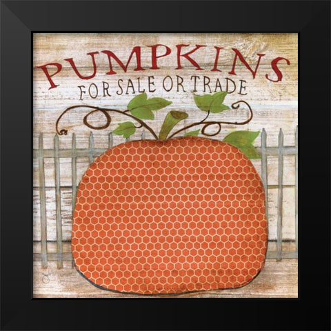 Pumpkins For Sale Black Modern Wood Framed Art Print by Tava Studios