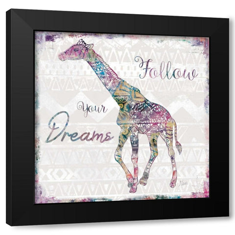 Follow Your Dreams Black Modern Wood Framed Art Print with Double Matting by Nan