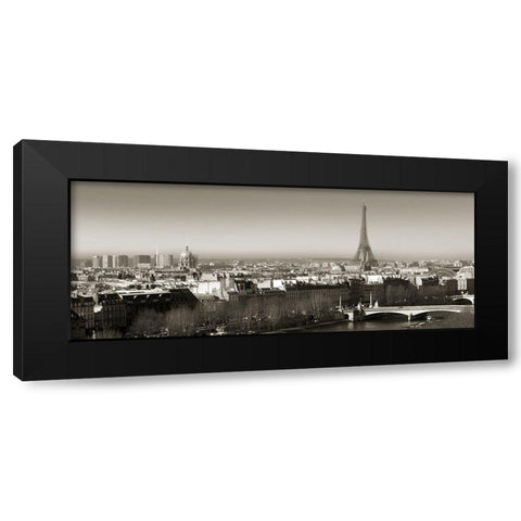 Paris View Black Modern Wood Framed Art Print with Double Matting by Delimont, Danita