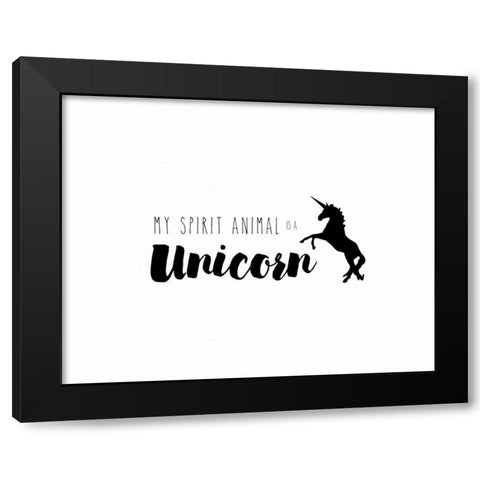 Spirit Animal Black Modern Wood Framed Art Print with Double Matting by CAD Designs