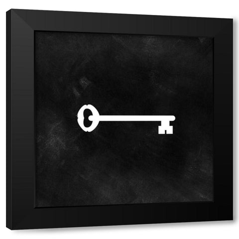 Lock And Key I Black Modern Wood Framed Art Print by CAD Designs