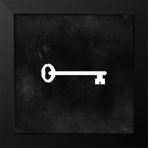 Lock And Key I Black Modern Wood Framed Art Print by CAD Designs