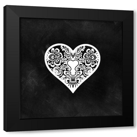 Lock And Key II Black Modern Wood Framed Art Print by CAD Designs