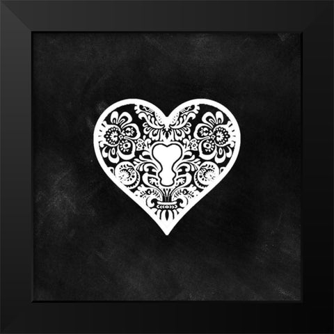 Lock And Key II Black Modern Wood Framed Art Print by CAD Designs