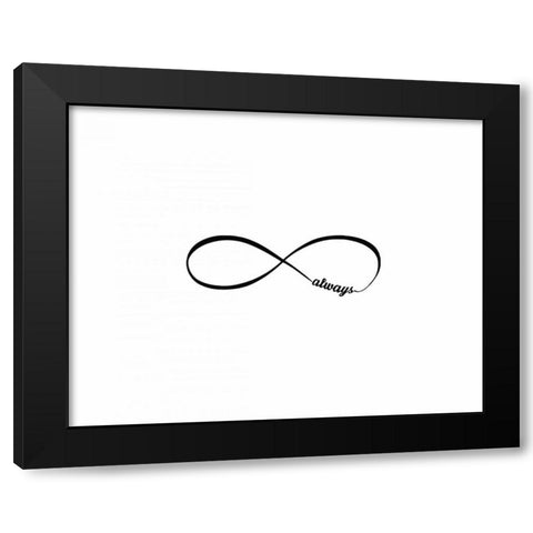 Love Always I Black Modern Wood Framed Art Print by CAD Designs