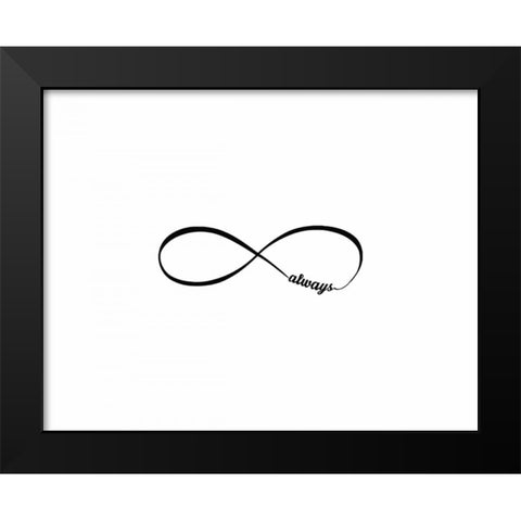 Love Always I Black Modern Wood Framed Art Print by CAD Designs