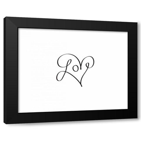 Love Always II Black Modern Wood Framed Art Print with Double Matting by CAD Designs