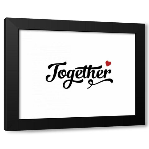Better Together Black Modern Wood Framed Art Print with Double Matting by CAD Designs