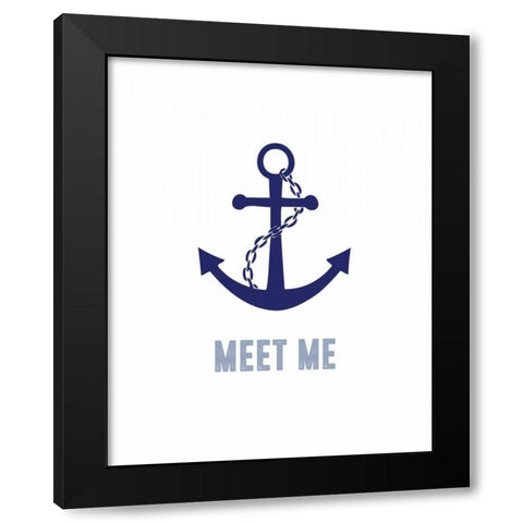 Meet Me By The Black Modern Wood Framed Art Print with Double Matting by CAD Designs
