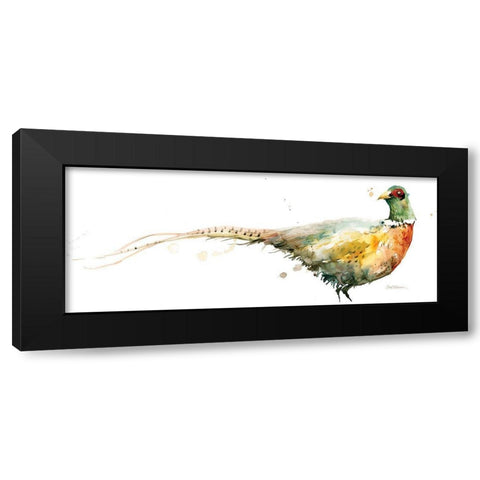 Harvest Pheasant Black Modern Wood Framed Art Print with Double Matting by Robinson, Carol