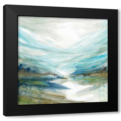 Soft RIVer Black Modern Wood Framed Art Print with Double Matting by Robinson, Carol