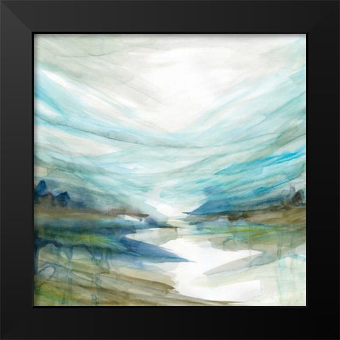 Soft RIVer Black Modern Wood Framed Art Print by Robinson, Carol