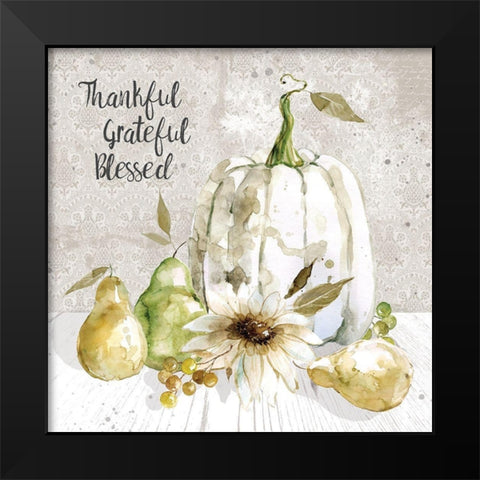 Thankful Grateful Black Modern Wood Framed Art Print by Robinson, Carol