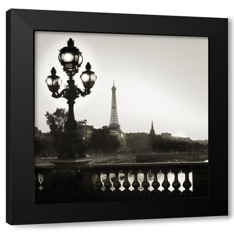 Parisian Evening Black Modern Wood Framed Art Print with Double Matting by Delimont, Danita