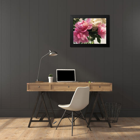 Fresh Cut Peonies Black Modern Wood Framed Art Print by Nan