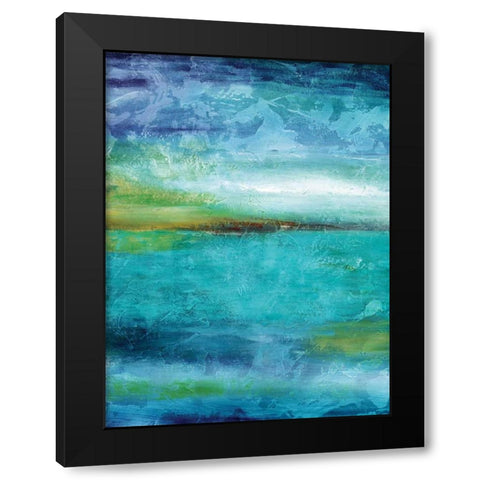 Blue Lagoon Black Modern Wood Framed Art Print with Double Matting by Nan